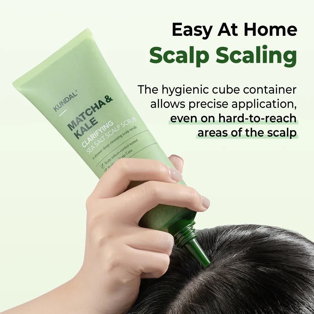MATCHA & KALE CLARIFYING SEA SALT SCALP SCRUB 200G - HERB MINT