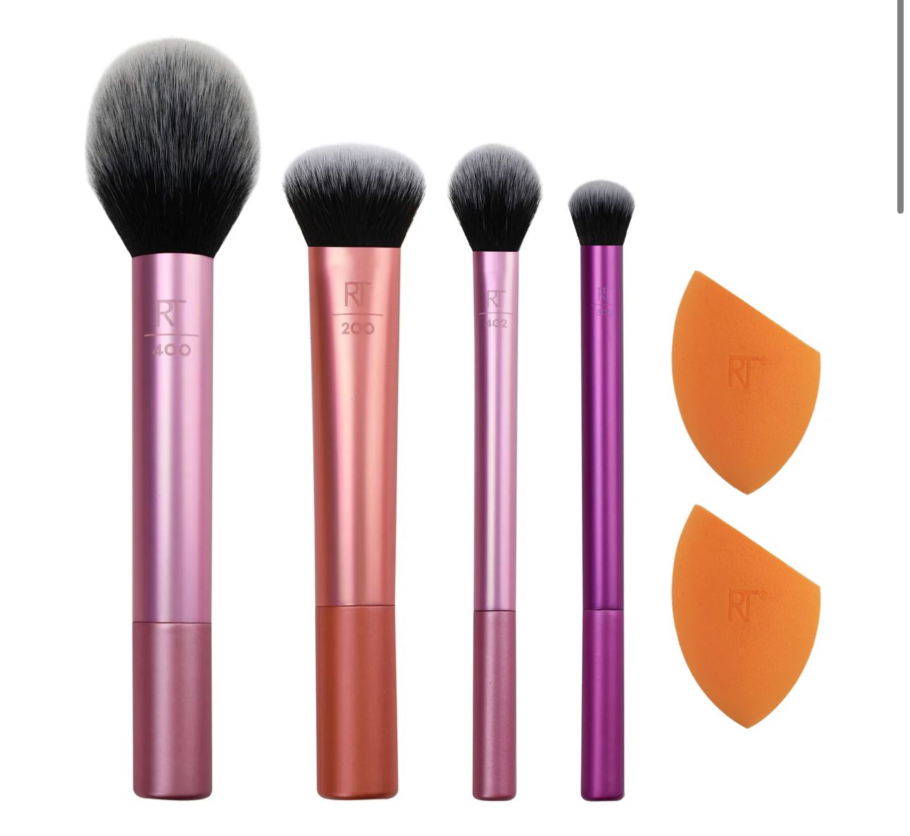 Real Techniques Essentials Makeup Brush Set with Bonus Miracle Complexion Sponge