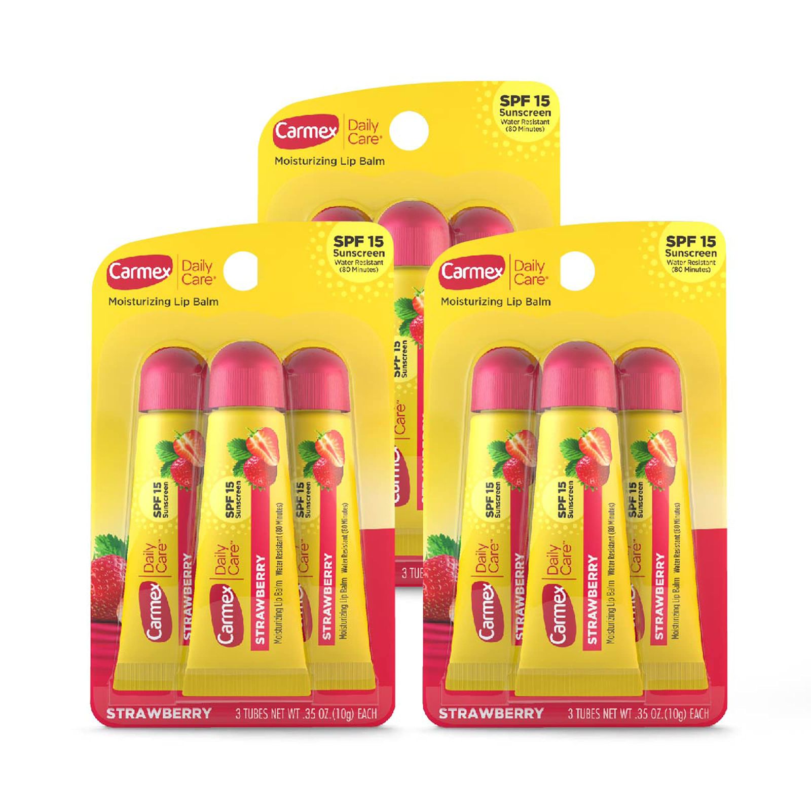 Carmex Moisturizing Lip Balm Strawberry 3Pc Set - Single