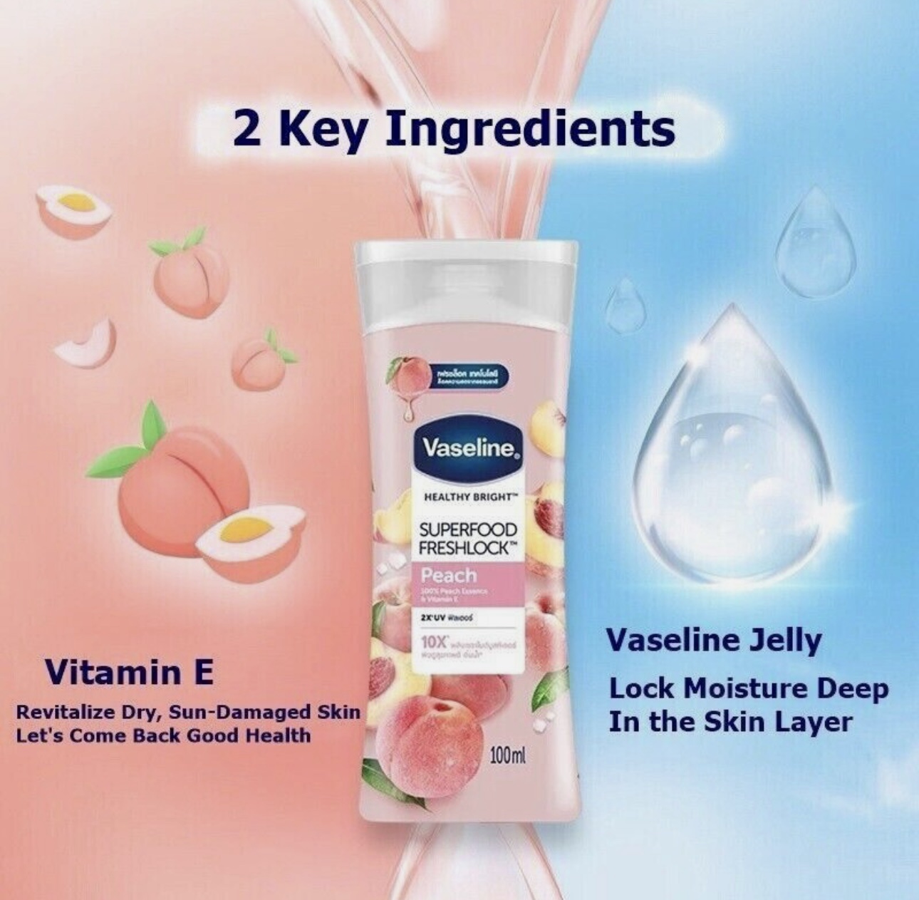 VASELINE HEALTHY BRIGHT-PEACH