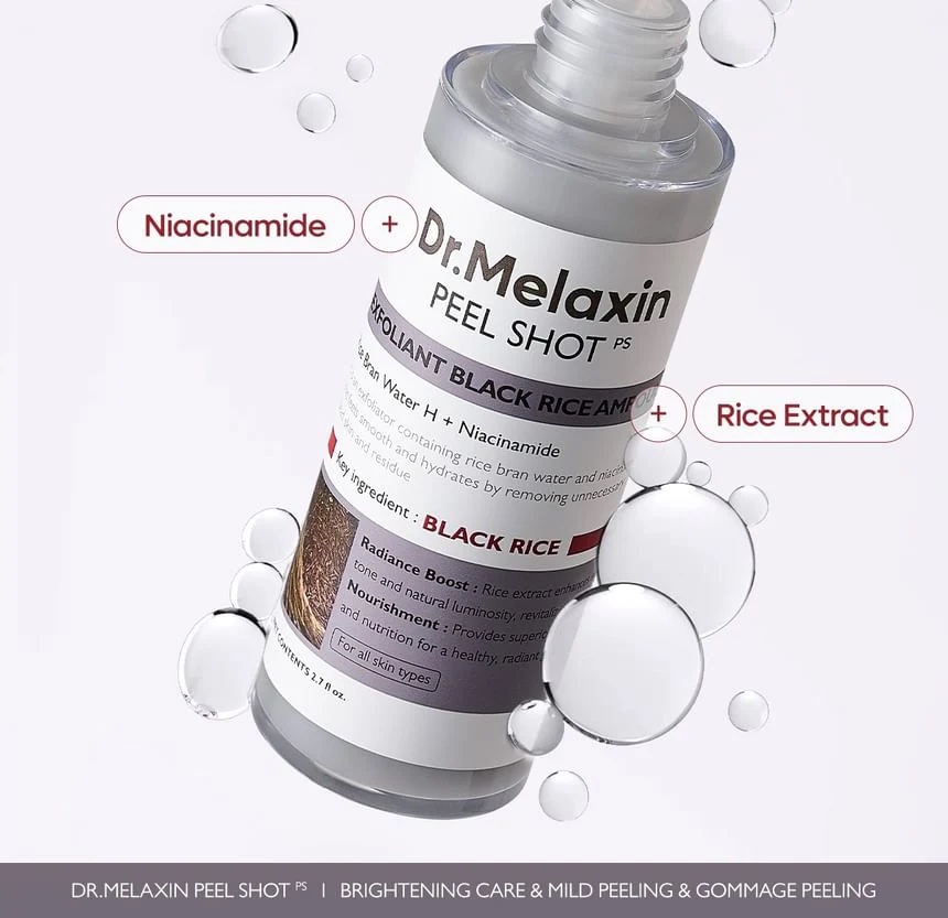 Dr. Melaxin Peel Shot Exfoliating Black Rice Ampoule (80ml)