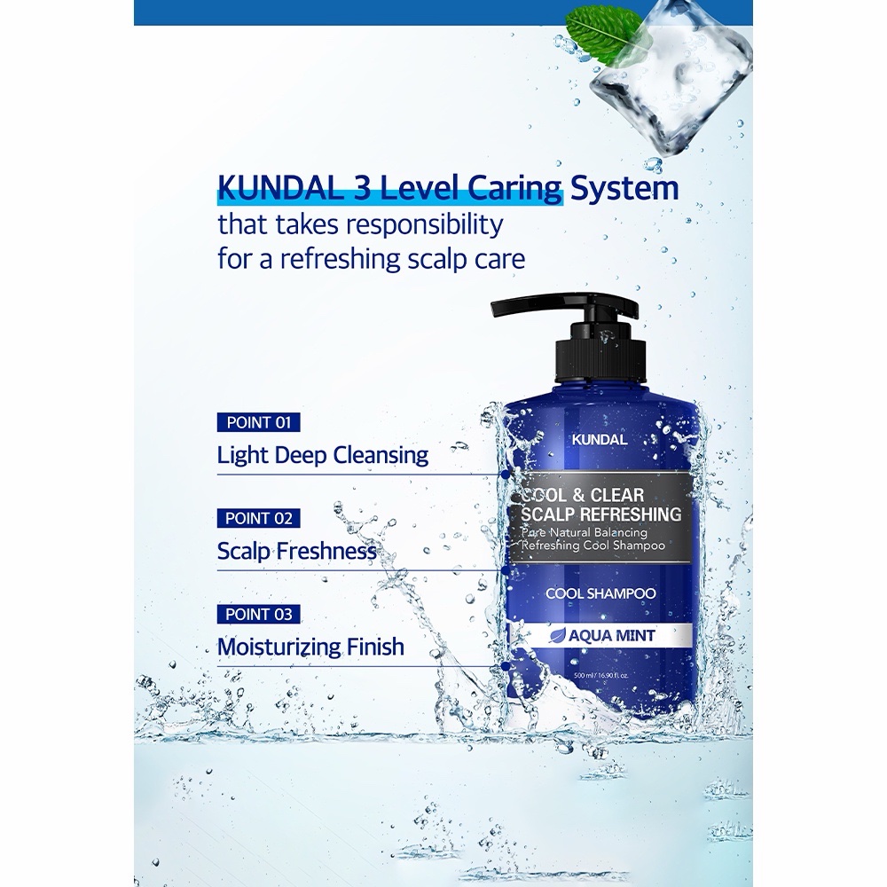 KUNDAL SCALP REFRESHING COOL SHAMPOO 500ML - AQUA MINT