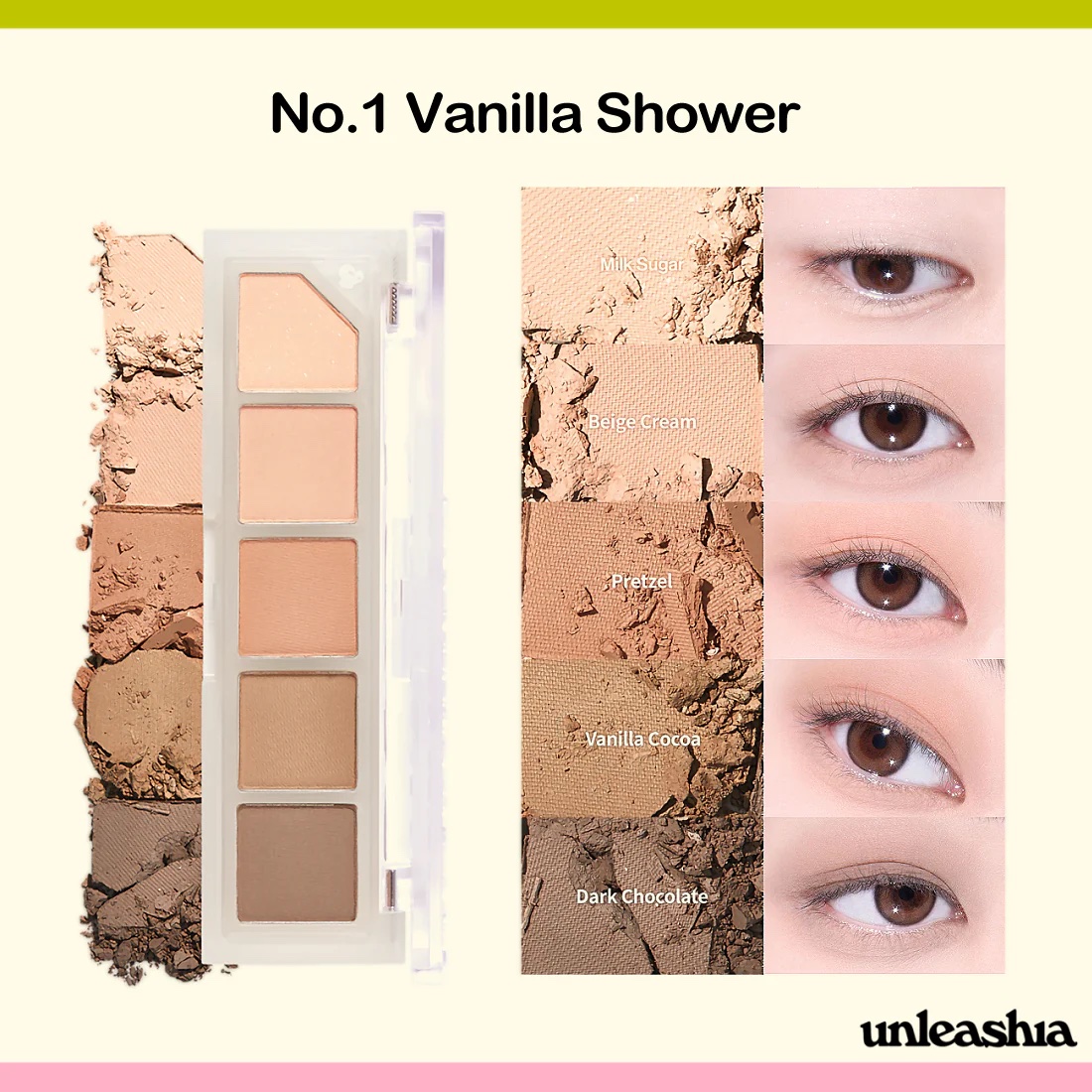 Unleashia MOOD SHOWER FACE PALETTE (2 SHADES) - No.1 Vanilla Shower