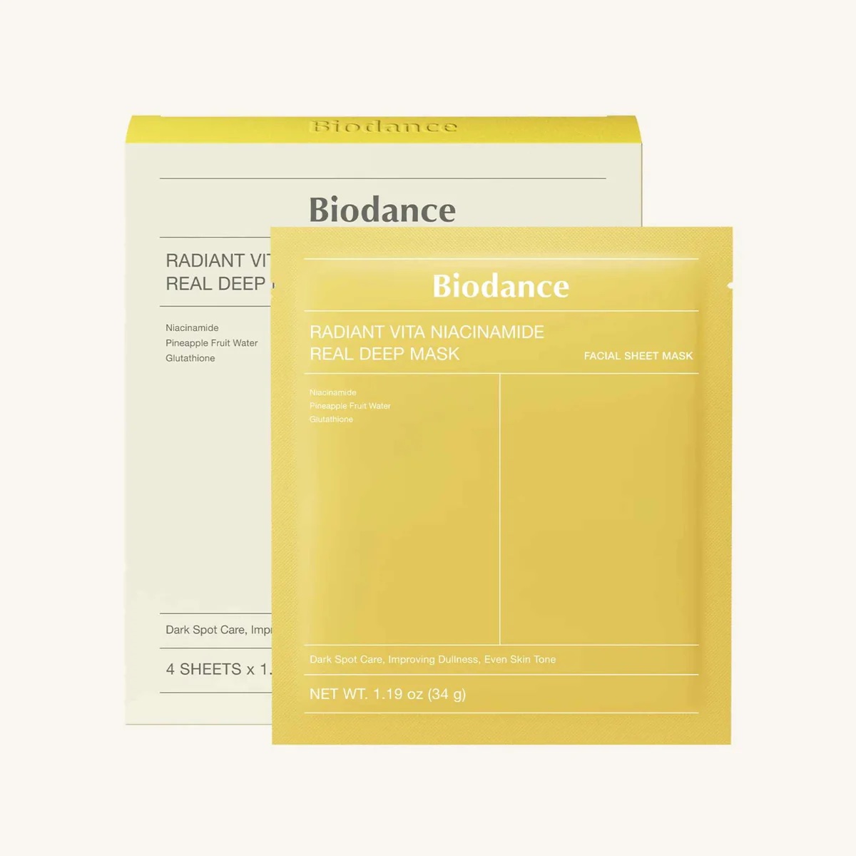 BIODANCE Radiant Vita Niacinamide
Real Deep Mask 34g - Single